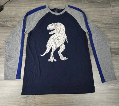 Camisa Place Dinosaurio Niños XXL Talla 16 Azul Marino Manga Larga Foto 1 de 4