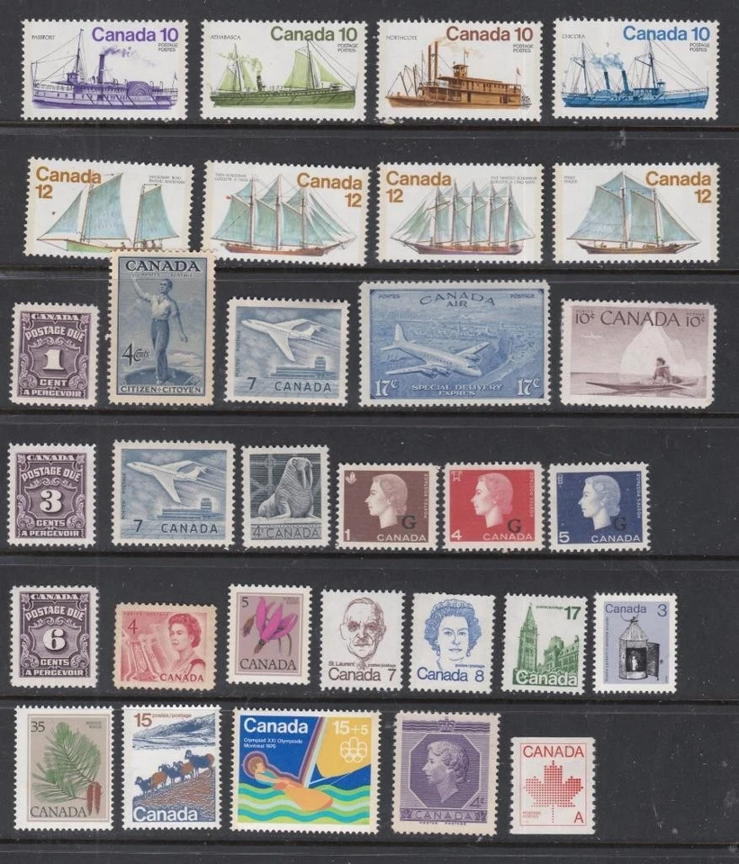 Canada: Unchecked lot of 31 stamps.  Mint   Lot F2059 - Image 1 of 1