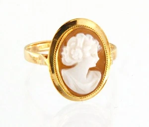 Vintage 18K Gelbgold Kamee Ring Größe 7,5 - Bild 1 von 4