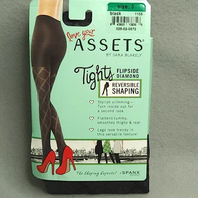 Medias Assets by SPANX Talla 3 Modeladoras Reversibles Diamante Negro NUEVAS Foto 1 de 4
