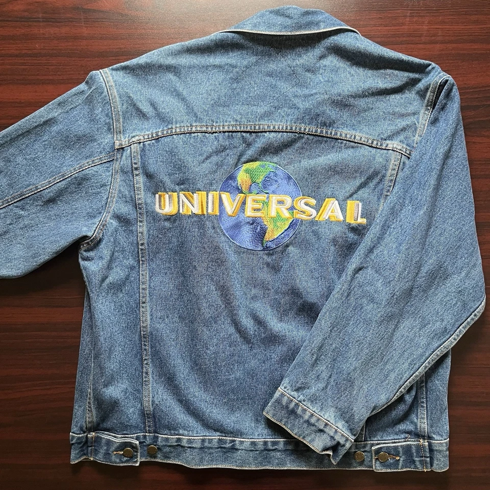 Vintage Universal Studios Orlando Denim Jean Jacket 80s 90s Size Large - Image 1 of 4