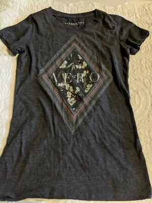 Aeropostale talla Camiseta de diseño manga corta gris S. Suave, gran forma Foto 1 de 4