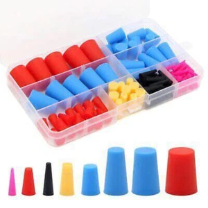 110Pcs Silicone Rubber Tapered Plug Kit 8 Sizes For Hole Plugs Painting Coating - Picture 1 of 7