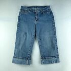 Riders By Lee Womens Jeans Blue Tag Size 12 (32x19) Mid Rise Capri Denim