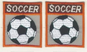 Soccer Ball Patch Embroidered Iron on Sew on (2" in) Lot of 2 - Picture 1 of 2