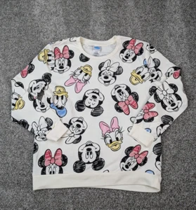 Mickey Mouse Sweatshirt Kids 14 16 Minnie Mouse Daffy Duck Daisy Duck AOP Disney - Picture 1 of 10