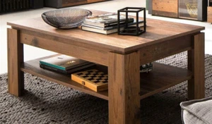 Couchtisch Wohnzimmer Tisch Old Wood Shabby Ablage Plankenoptik 65x110 cm Indy - Bild 1 von 1