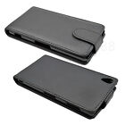 Black Business Flip Leather Skin Cover Case Accessories For Sony Xperia Phones