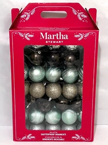 New Martha Stewart Set of 70 Shatterproof Christmas Tree Ornaments Ball Lot - Picture 1 of 7
