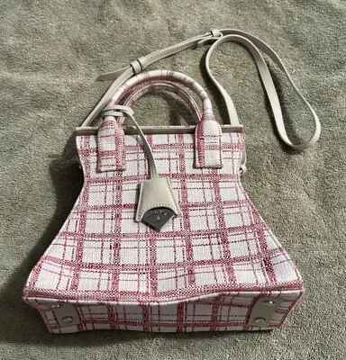 Vivienne Westwood Anglomania Red White Plaid Canvas Hand Bag Crossbody - Image 1 of 4