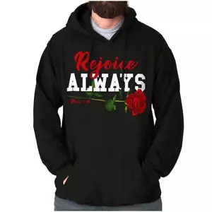 Cool Urban Streetwear Rejoice Always Rose Hoodie Hooded Sweatshirt Men Women - Picture 1 of 7