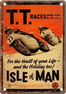 Poster Moto Corse Vintage Riproduzione Insegna Metallo F95 - Foto 1 di 2