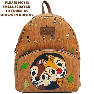 Loungefly Hot Topic Chip N & Dale Mini Backpack Bag Tree Hole Bark Wood Disney - Picture 1 of 16
