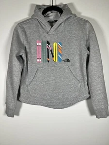 The North Face teen girls gray hoodie sz Medium ski snowboard graphic - Picture 1 of 8