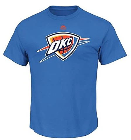 Oklahoma City Thunder T-Shirt Mens Logo NBA Short Sleeve Blue Cotton Cover