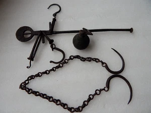 Antique Ottoman Balance Scale Rare Counterbalance weight Iron Green Patina - Picture 1 of 24