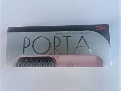 TYMO Porta Adjustable Heat Cordless Hair Straightener Brush, Portable -Pink - Image 1 of 4