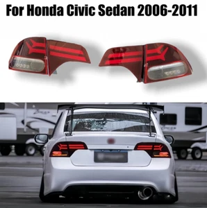 Red Lens LED Tail Lights W/ Sequential Turn Signal for Honda Civic Sedan 2006-11 - Bild 1 von 15