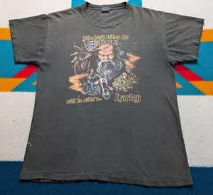 Camicia vintage Harley Davidson 3D emblema mago USA punto singolo ultimo motociclista XL - Foto 1 di 10