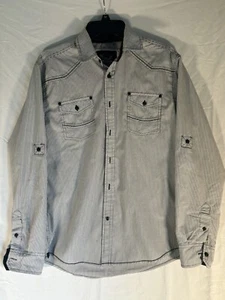 Drill Clothing Co Long Sleeve Shirt Pin Stripe White - Picture 1 of 5