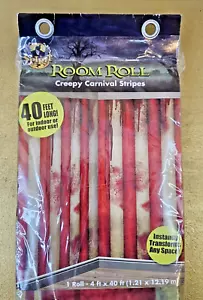 Spirit Halloween Creepy Carnival Stripes Wall Party Decor Room Roll 4'x40' New🎃 - Picture 1 of 5