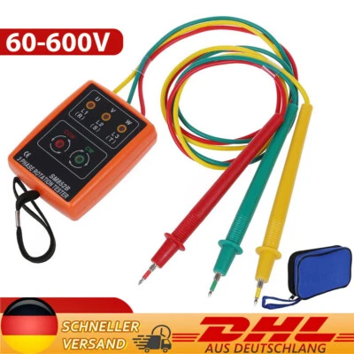 3 Phasen Drehstrom Phasenprüfer 20~400Hz Drehfeldmessgerät Drehrichtungsanzeiger - Bild 1 von 4