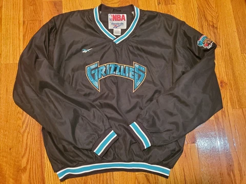 NWOT Vintage 1990's NBA REEBOK Vancouver Grizzlies Throwback Pullover Jacket Lg Cover