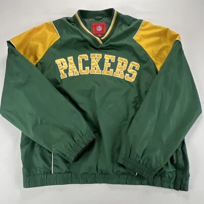 Vintage 90’s Green Bay Packers NFL Pullover Jacket Size Large Sewn Patches Logos - Image 1 of 4
