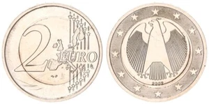 Fehlprägung 2 Euro 2002 J mit 1 Euro Pille mit Randschrift und Riffelr. 97617 - Bild 1 von 1