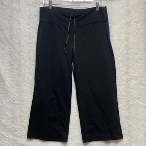 Pantalones negros Lululemon Relaxed Fit Crop II talla 8/10 tiro medio cordón yoga - Imagen 1 de 11