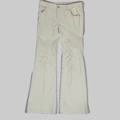 Pantalones de pana Ralph Lauren para mujer talla 14 blancos preppy mancha en el dobladillo exterior Foto 1 de 4