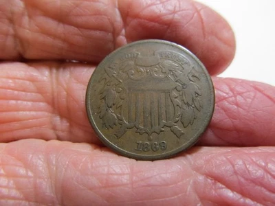 1869 Two Cent Piece~ Better Date~ Very Nice No Problem Coin - Image 1 of 4