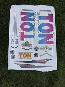 TON Slasher cricket bat stickers In Pink & Blue - Picture 1 of 2