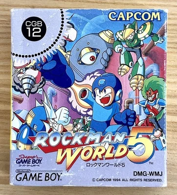 ROCKMAN WORLD 5 W/Box instruction CAPCOM DMG-WMJ Game Boy GB Cartridge Tested - Image 1 of 4