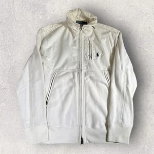 Polo Ralph Lauren Full-Zip White Hybrid Fleece Mock Neck Jacket Mens Size S NWT - Picture 1 of 13
