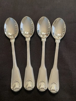 Towle London Shell Germany Lot Of 4 Stainless Teaspoons 6 3/8” - Image 1 of 4