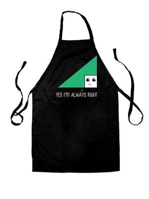 Sì I'M Always Right - Unisex Bambini Grembiule - Math Gioco di Parole Divertente - Immagine 1 di 2