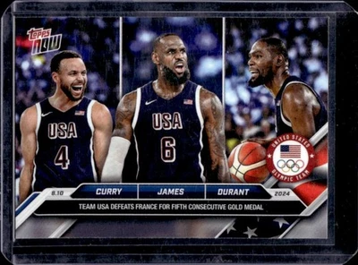 Juegos Olímpicos 2024 Topps Now LeBron James Steph Curry Kevin Durant #26 Foto 1 de 2