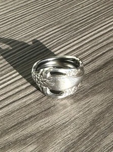 Löffel Ring Vintage Floral Silberbesteck Schmuck Recycling Schmuck Blume Geschenk Band - Bild 1 von 5