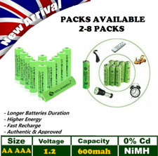 AA AAA Rechargeable Solar Light Batteries 600mAh 400mAh 300mAh NiMH 1.2V UK