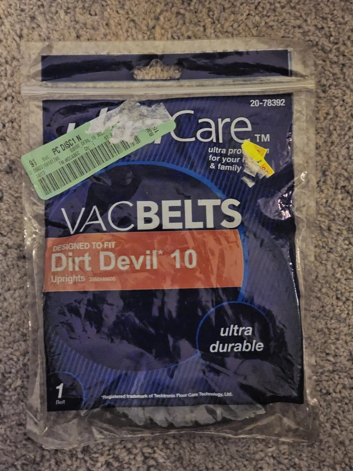 Ultra Care Dirt Devil Style 10 cintos NOS Dirt Devil verticais - Imagem 1 de 1