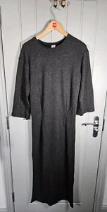 And Other Stories Jumper Dress Size 8 Long Dark Grey Wide Neck - Picture 1 of 12