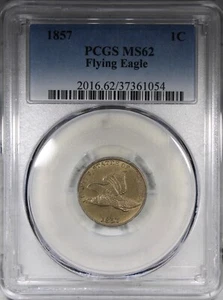 1857 Flying Eagle Cent PCGS MS62 Uncirculated Coin Type Coin - Picture 1 of 4