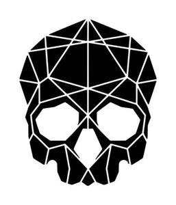 Skull Geometric Decal #1 3.5"x4.25" Choose Color - Imagen 1 de 2