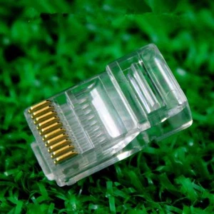 50pcs/Packs Modular Plug Stranded 10P10C Round Cable Connector RJ-48 - Afbeelding 1 van 5