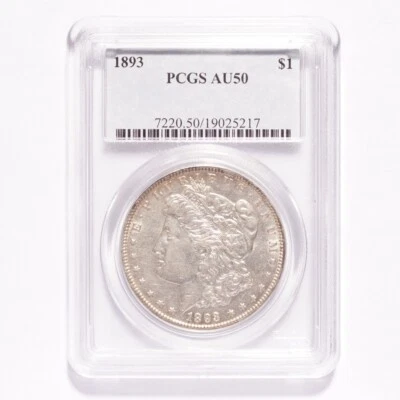 1893 Morgan Silver Dollar PCGS AU50 - Image 1 of 2