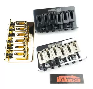Wilkinson WOF01 Stratocaster Telecaster Through Body Bridge Chrome Black Gold - Picture 1 of 20
