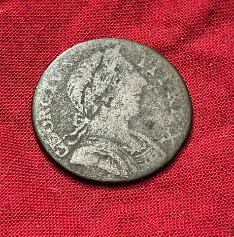 1773 Crude Strike George III Non-Regal Colonial  Farthing Rare Simian Early USA Cover