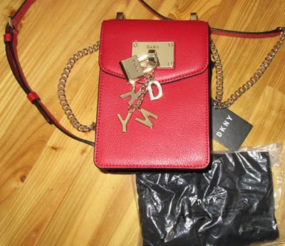 DKNY NWT Red 100% Cow Leather Crossbody/Shoulder Bag Purse w/Dustbag NICE! - Image 1 of 4