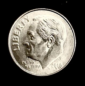 2016 P Roosevelt Dime Struck Through Grease - Strike Error - Picture 1 of 2